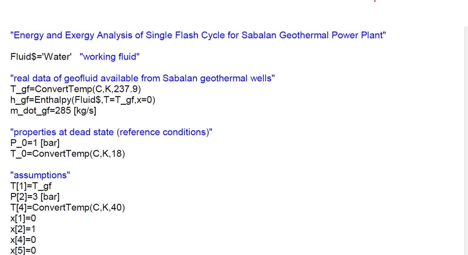تحلیل انرژی و اگزرژی نیروگاه ژئوترمال سبلان طبق مقاله Exergoeconomic analysis and optimization of single and double flash cycles for Sabalan geothermal power plant 2 Exergoeconomic analysis and optimization of single and double flash cycles for Sabalan geothermal power plant