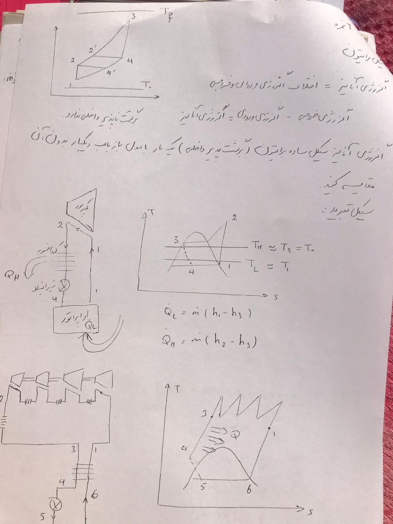 بررسي اگزرژي سيكل ساده برايتون(برگشت پذير داخلي)يك بار با مبدل بازياب يك بار بدون مبدل و مقايسه اين دو سيكل 2 اگزرژي سيكل ساده برايتون